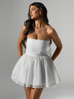 Wunderschönes Glitzer-Cocktailkleid für Damen | Mini in Weiß