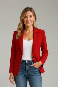 Xenia | Damen Roter Blazer mit Kerbe Revers in Rot