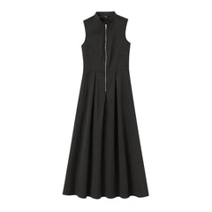 Zaira | Damen Maxikleid A-Linie Elegant Leicht Sommer in Schwarz