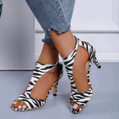 RalphMattew- Orthopädische Sandalen mit Absatz in Zebramuster