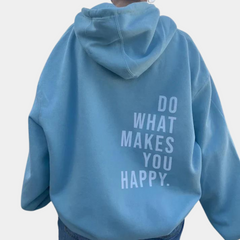 Zeitlos warmer Statement-Kapuzenpullover - Sophie in Blau