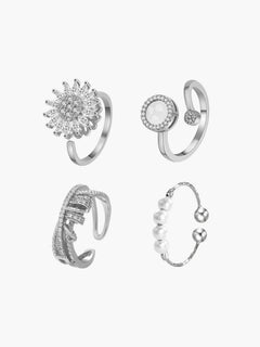 Eliz Angst-Spinner-Ring-Set in Silber