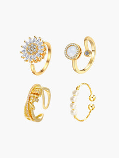 Eliz Angst-Spinner-Ring-Set in Gold