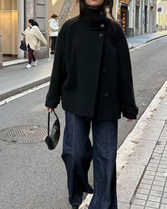 Isabella Elegante Jacke mit Stehkragen in Schwarz