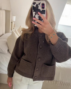 Vanessa Grob gestrickte Strickjacke in Braun