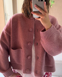 Vanessa Grob gestrickte Strickjacke in Rosa