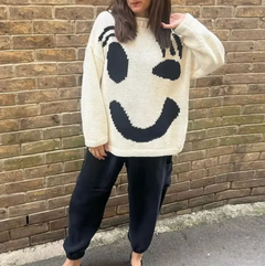 Vivi - Strickpullover aus Baumwolle in Übergröße in Aprikose