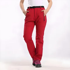 Widerstandsfähige & Wasserdichte Wanderhose für Damen in Rot